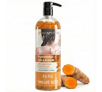 Lingtoolator S Turmeric + Collagen Exfoliating Body Wash, 33 oz, Brightening Body Scrub and Body Exfoliator, Sugar Scrub with Brown Sugar and Vitamin E, Peeling and Nourishes Skin, Cruelty Free