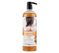 Lingtoolator S Turmeric + Collagen Exfoliating Body Wash, 33 oz, Brightening Body Scrub and Body Exfoliator, Sugar Scrub with Brown Sugar and Vitamin E, Peeling and Nourishes Skin, Cruelty Free