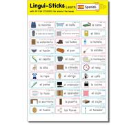 Lingui-Sticks Language Learning Stickers - Educational Stickers to Learn Spanish for Kids & Beginners