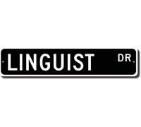 Linguist Gift Linguist Sign Language Expert Foreign Languages Interpreter Street Sign 4x16 inches