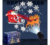 Lingvee Christmas Santa Claus Projector Light Outdoor Decor with 1 Film Slides Holiday LED Projector Lights Outdoor Reflectors Waterproof Landscape Decorative Lighting Projection Lamp for Yard Outside