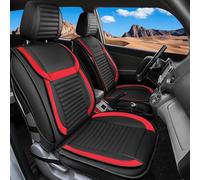 LINGVIDO Car Seat Covers, Breathable and Waterproof Faux Leather Automotive Seat Covers for Cars SUV Truck Sedan,Universal Anti-Slip Driver Seat Cover with Backrest (Front Seat, Black+Red)