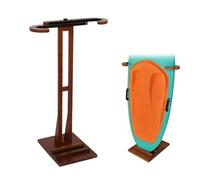 LINGVUM Surfboard Stand Rack, Beech Wood Surfboard Rack with Floor-Standing Design, Freestanding Surfboard Storage Rack Display for Shortboard and Longboard (Brown)