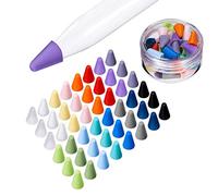 LINGXIU 16 Colors Silicone Nibs Tips Cover Compatible with Apple Pencil 1st and 2nd Generation, Silicone Nibs Caps Slim Lightweight Thin Protective Case Noiseless Drawing Fit iPad Pencil (48 Pack)