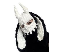 LingXuanGe Bunny hat Bunny Ear Beanie Rabbit Ears Cap Women Knit Crochet Hat Crochet Hats Crochet Hats for Women Bunny Ears hat Fluffy hat (Color : Black/White Horn, Size : One Size)
