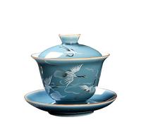 LingXuanGe Gaiwan tea cup gaiwan tea pot Chinese tea cups Chinese cranes ceramic Gaiwan tea set Sancai Tea Bowl