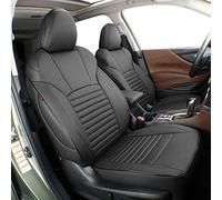 Lingyue Full Coverage Leatherette Custom Exact Fit Car Seat Cover, Front&Rear Seat Cover for Subaru Outback 2015 2016 2017 2018 2019, Airbag Compatible, Black Color