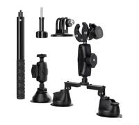 Linhexis Car Suction Cup Mount for Insta360 X3/X4/X5/X6, Roof Bracket | for durable Acrylic, Secure Roof Mounting, Quick Setup, Compact Storage, Includes Extension Rod Set
