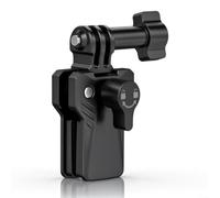 Linhexis Motorcycle Camera Mount for Insta360, Adjustable Clip, Black | Thick Silicone Pads, Secure Windscreen Grip, 180° Rotation, Vibration Reduction, Easy Install, Fits Action Cameras