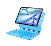 LINHUANXILE Keyboard Case for iPad Air 13 inch,iPad Pro 12.9 inch (3/4/5/6th Gen),Easy-Set Floating Cantilever Stand Magic Magnetic Backlit - Multi-Touch Trackpad Keyboard Case for iPad (Light Blue)