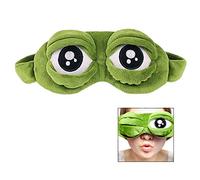 Linian 3D Frog Eye Mask, Sleep Eye Mask Shade Cover Sleeping Rest, Sleeping Eyeshade Cartoon Fluff Blindfold 3D Eye Cover Green for Kids and Women