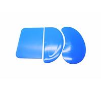 Linic Products UK Made Flexible Plastic Scrapers, Set of 3, Pastry, Bread Dough, Pizza Dough. Free UK Postage (Blue)
