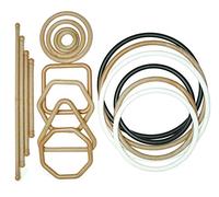 Linic Proops Set of 18 Various Macrame Rings and Dowels Rods, Various Shapes/Sizes, Wood Effect, White, Black. (S7812) Free UK Postage.