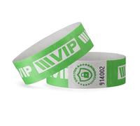 linie zwo®, Pack of 100 Wristbands Tyvek® 19 mm - VIP New Design, Neon Green