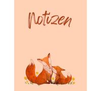 Liniertes Notizbuch 8×10 Zoll - 72 Seiten - Schönes Design mit Motiv auf jeder Seite - Notebook für Schule, Alltag & Journaling Fuchs, Füchse: ... unten auf jeder Seite | Perfekt für Schüler,
