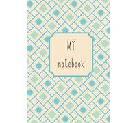 Liniertes Notizbuch - Buntes Viereckmuster in Grün, Blau, Pink & Gelb