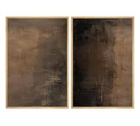 Linilioart 2Pcs Earth Tone Abstracts Accents Illustrations Modern Wall Art, Minimalist Canvas Posters Prints Boho Pictures for Bedroom, Office, Unframed (30x40cm)