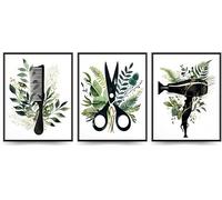 Linilioart Boho Hair Beauty Wall Art Prints Set of 3 Cosmetology Canvas Painting Hair Stylist Pictures for Hair Studio Bathroom,Unframed (20x25cm)