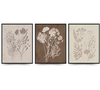Linilioart Vintage Flower Canvas Prints Set of 3 Forest Nature Wilderness Botanical Wall Art for Kitchen Living Room,Unframed (30x40cm)