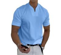 Lininco Mens Shirts, 2025 New Men Gentlemans Business Sleeve Quick-Dry Fitness T Shirt Mens Casual Summer Shirts (Sky Blue,S)