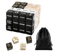 LINISITING 48 Pcs MTG Dice Counters Set, Abilities Keywords Counter Dice, Acrylic Tokens Die Set with Velvet Bag for MTG TCG Card Gaming Accessories and Party Table Games Bars