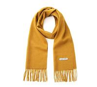 linişte 100% Wool Scarf - Men and Women Warm Soft Luxurious Solid Colors Gift Box, Mustard, One size