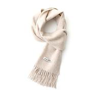 linişte 100% Wool Scarf - Men and Women Winter Warm Soft Luxurious Solid Colors Gift Box, Cream, One size