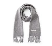 linişte 100% Wool Scarf - Men and Women Winter Warm Soft Luxurious Solid Colors Gift Box, Light Grey, True to size