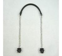 LINJILUO 1 Pair long Obag straps handle Silver Long Thick Single Chain with OT metal buckle Black screws for O bag Handles