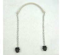 LINJILUO 1 Pair long Obag straps handle Silver Long Thick Single Chain with OT metal buckle Black screws for O bag Handles