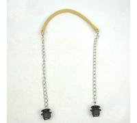 LINJILUO 1 Pair long Obag straps handle Silver Long Thick Single Chain with OT metal buckle Black screws for O bag Handles