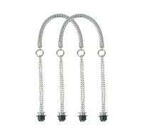 LINJILUO 1 Pair Obag Handles Long Strap Belt with OT Silver Metal Chain For DIY EVA Autumn Winter Girl Women Shoulder HandBags