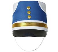 Linjinx Kids Drum Band Hat Majorette Top Hat Soldier Hats for Stage Performance Cosplay Party Cap Type E Blue One Size