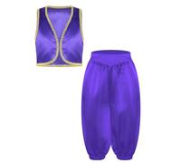 Linjinx Magic Kingdom Costume for Kids Boys Arabian Prince Purple 15-16 Years