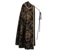 Linjinx Mens Tudor King Dress-up Cape Medieval Renaissance Jacquard Cloak One Shoulder Halloween Black One Size