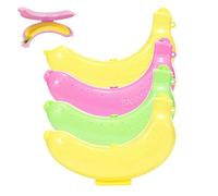 Linjoy 4pcs Banana Case, Fresh Banana Holder, Reusable Bananas Guard for School Lunch, Travel, Camping