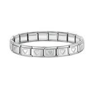 Link Bracelet, Italian Charms Collection Module Fits all Classic 9mm Italian Style Charm (Silver Heart-Shaped Modell)