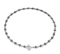 Link Chain Necklace for Women Men, Heart-Shaped Short Collarbone Necklace Solid 925 Sterling Silver Available in 50/55/60/65 CM(50cm)