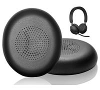 Link Dream Replacement Earpads for Jabra Evolve2 65, Elite 45h - Black | On-Ear Headphone Ear Pads Cushions for Evolve2 65(UC/MS/USB), Evolve2 40(UC/MS/USB), Elite 45h with Soft Protein Leather
