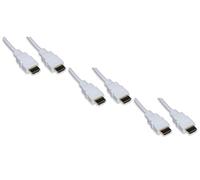LINK LKCHDMI10B03 - Pack of 3 HDMI 4K Cables 1m - Gold Contacts, White - Compatible PC, Notebook, HDTV3
