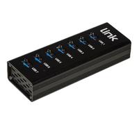 LINK LKHUB37 7 Port Usb Hub 7.5cm Aluminum with Power Supply