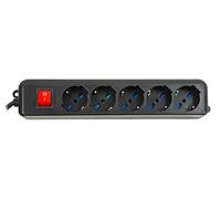 LINK lkmp05 N Power Strip 5 Sockets Universal ITA/Schuko 10/16 A to plug 16 A with switch, black