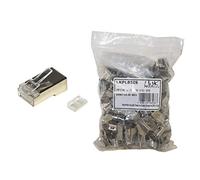 LINK PACK 100 CONNECTORS 8 POLES CAT 6 SCREENED RJ45 WITH INSERT FOR FLEXIBLE CABLE