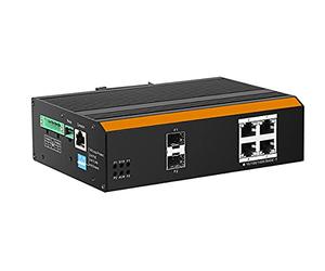 LINK SWITCH INDUSTRIAL MANAGED WITH 4 DOORS GIGABIT POE WITH 2 DOORS SFP FOR FIBER OPTIC