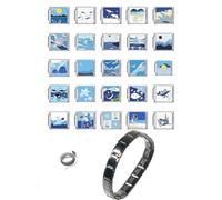 Link Tool Link Connectors Charm Attachment Stainless Steel Texture Italian Charm Stainless Steel Modular Set