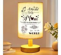 Linkax Christmas Gifts for Mum Nan, Mum Birthday Gifts from Son Daughter Kids, Table Lamp Bedside Lamp with Fabric Shade, Mothers Day Thank You Presents for Mom Mummy Nana Nanny Grandma Sister Mam