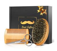 Linkax Father Day Gift for Dad Grandad Step Daddy from Daughter Son Wife- Beard Brush Grooming Kit with Comb Scissors, Mens Birthday Gifts Set for Men Him Husband Boyfriend, Personalised Presents