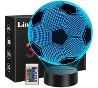 Linkax Football Gifts for Boys, 3D Illusion Football Night Light for Kids Girls Bedroom Decor, 16 Colors Change 5 6 7 8 9 10 11 12 Year Old Boy Birthday Gifts for Teenage Boys Back to School Presents