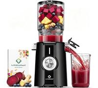 LINKChef Cold Press Juicer, 4.53" Wide Chute, 200W Slow Masticating Juicer | 4.53" extra-wide chute fits whole fruits. 200W motor yields high juice. Easy to clean, BPA-free, includes recipes.