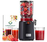 LINKChef Cold Press Juicer, Self-Feeding 250W Juicer Machines, Hands-Free with 5.12" Wide Mouth Hopper, 60 oz Capacity, BPA-Free, Easy to Clean & Assemble, Juice Recipes for Vegetable and Fruit